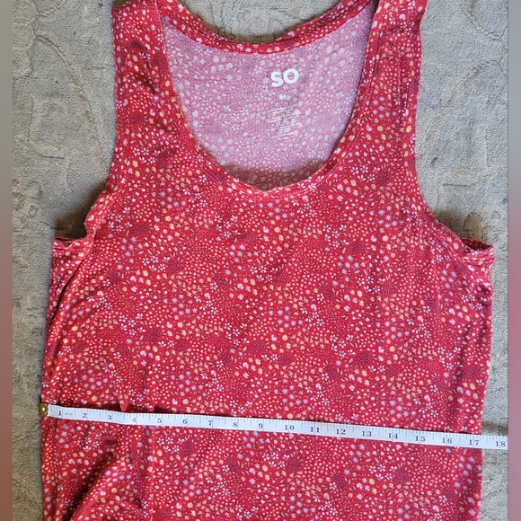 SO brand Soft Floral Red Tank top Med - Picture 9 of 9